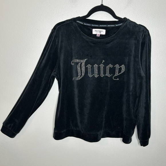 Juicy Couture Other - T11 Juicy couture black velvet sleep top long sleeve black size medium